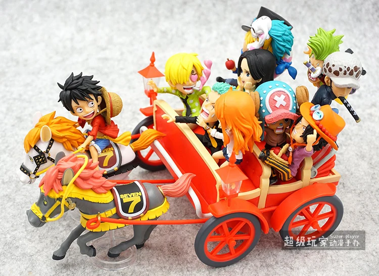Anime de Uma Bonecos de Pvc Novo Peça Luffy Zoro Sanji Nami Ace Sabo Bela Boá Hanpeniana 20 ° Aniversário Carruagem W54 1 20 ° aniversário carruagem bonecos de pvc w54