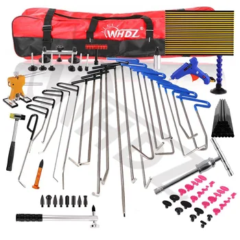 

Pdr Rods Kit with Slider Hammer Dent Lifter Bridge Puller Set LED Line Board Glue Stricks Pro Pulling Tabs Kit for Pop a Dent