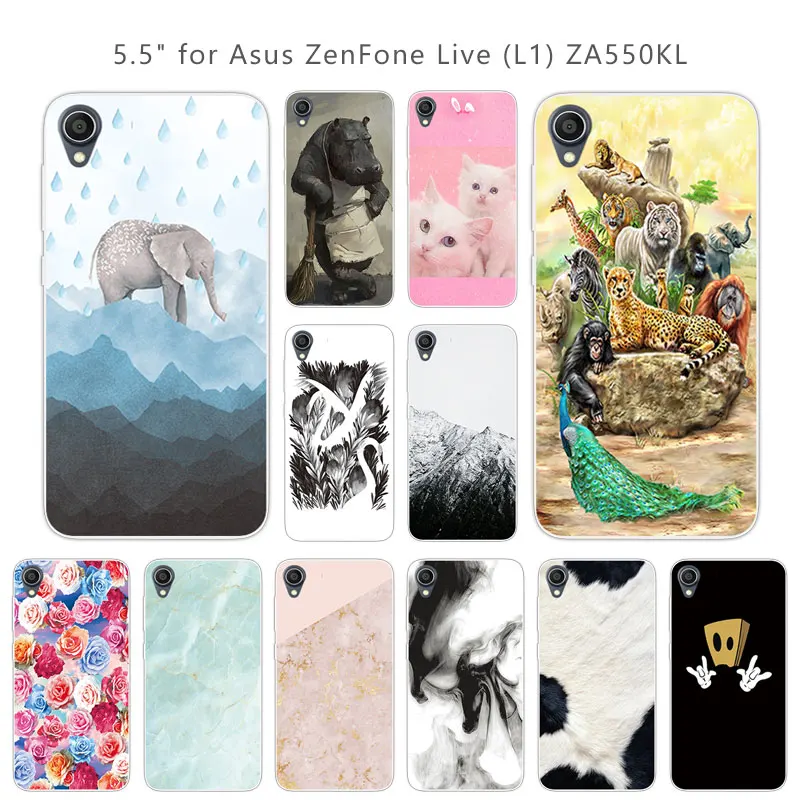 Phone Cover For Asus ZenFone Live (L1) ZA550KL Animal Case Soft TPU for L1 Back Silicone |