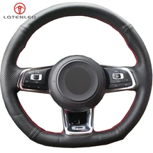 LQTENLEO черный чехол рулевого колеса автомобиля из искусственной кожи для Volkswagen Golf 7 GTI Golf R MK7 VW Polo GTI Scirocco