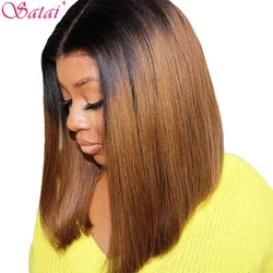 Satai Short Bob Wigs Lace Front Human Hair Wigs Pre-Plucked Human Hair Wigs Brazilian Remy Bob Lace Front Wigs For Black Women Satai Short Bob Wigs Lace Front Human Hair Wigs Pre-Plucked Human Hair Wigs Brazilian Remy Bob Lace Front Wigs For Black Women