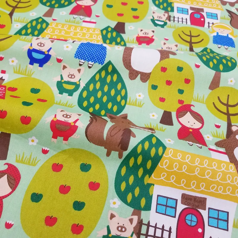 Cute Animal Printing Twill хлопковая ткань DIY ручной работы материал для стеганых изделий