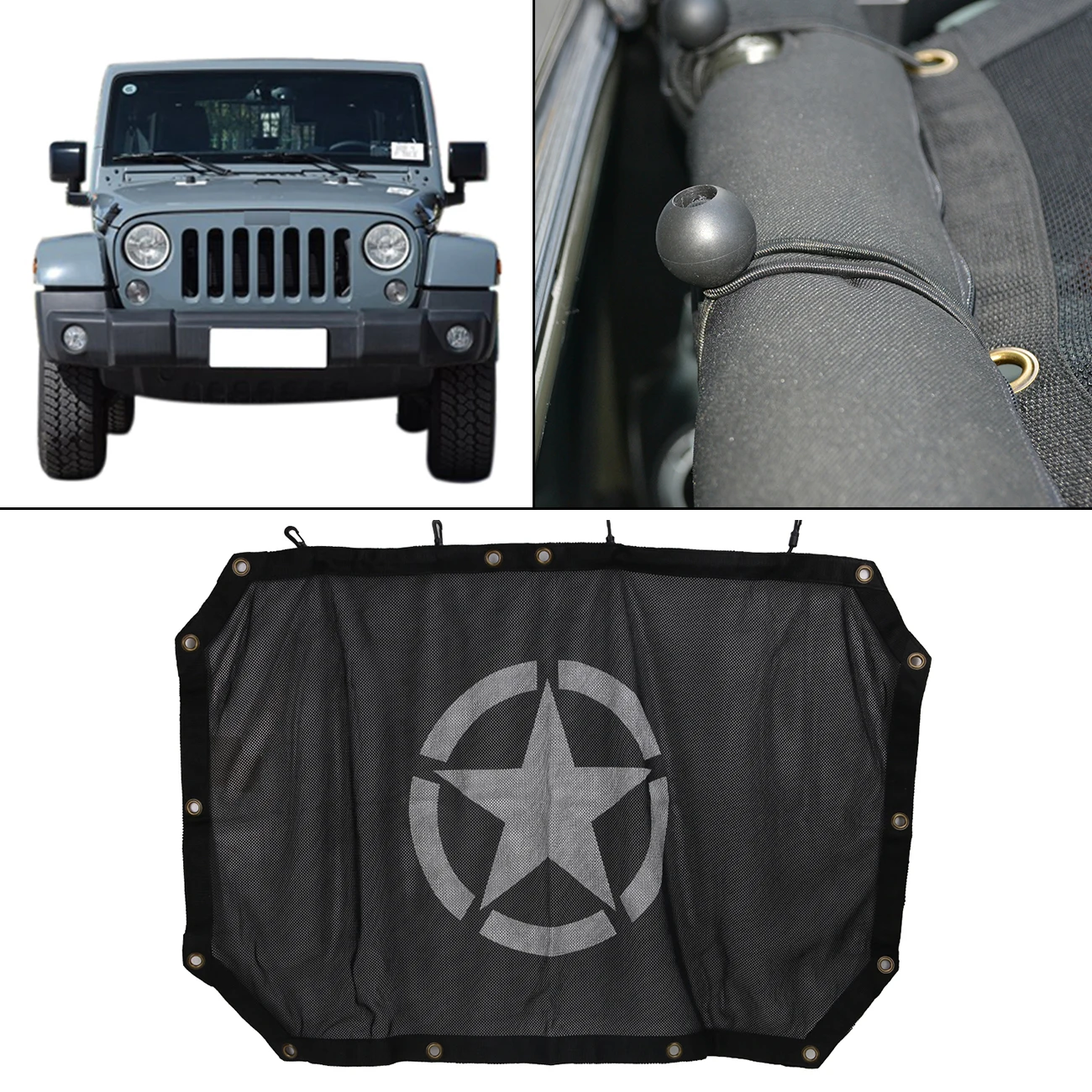 1 комплект Eclipse козырек от солнца покрытия на крышу черного цвета в стиле милитари Star полной длины для Jeep Wrangler JK 2/4 двери 2007- молдинг для авто