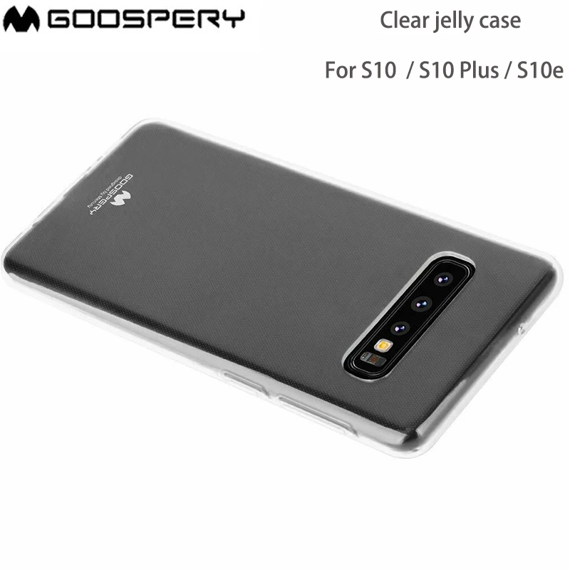

Original Mercury Goospery Transparent Clear Jelly Flexible TPU Soft Cover Case For Samsung galaxy S10 S10 Plus S10e
