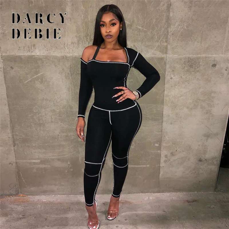 

Darcydebie Women Fitness Jumpsuits Gym Clothing Yoga Set Casual Tracksuit patchwork Sport Suit Women Workout Clothes for Women