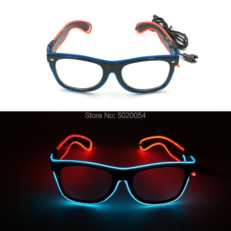 Новинка, модные очки, подарок для мужчин, EL Wire, светящиеся очки, ночное видение, мерцающий свет, очки, светодиодный