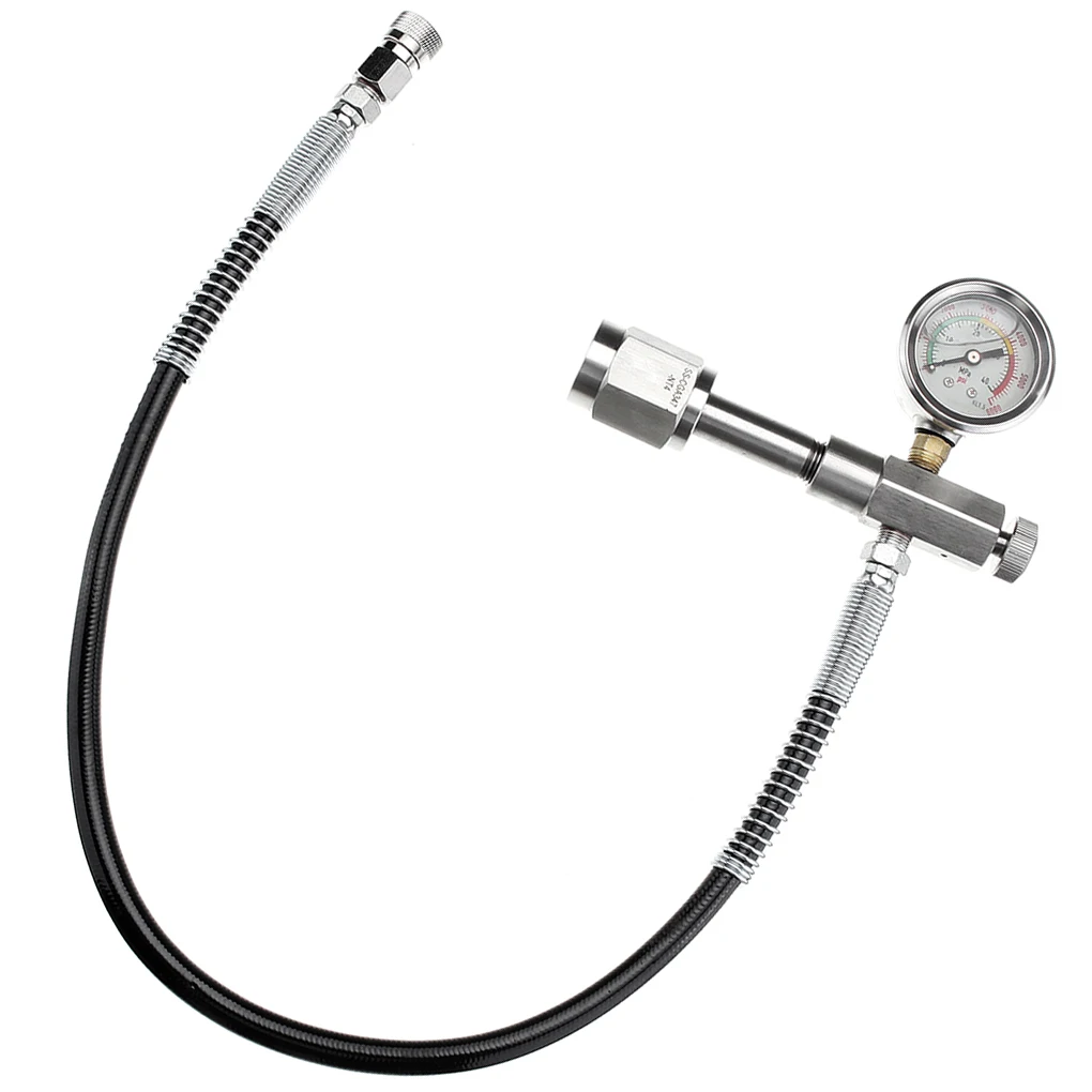 

5000PSI Inflation Valve Fill Station 24" Spring Reinforced Hose Refill Charging Adapter