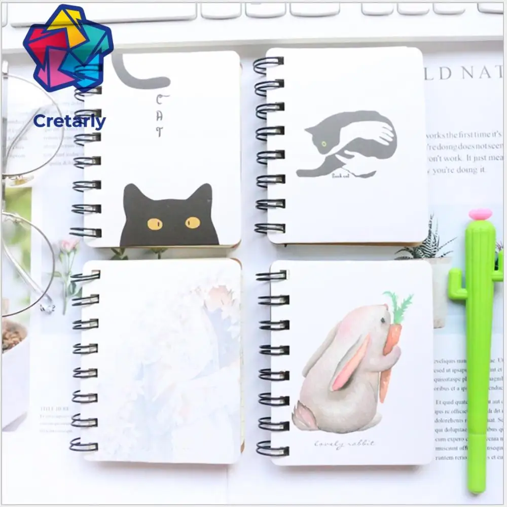 

1pc Cute Animal Cartoon Spiral Notebook Portable Daily Note Pads Schedule Pocket Notebook Agenda Organizer School Stationery