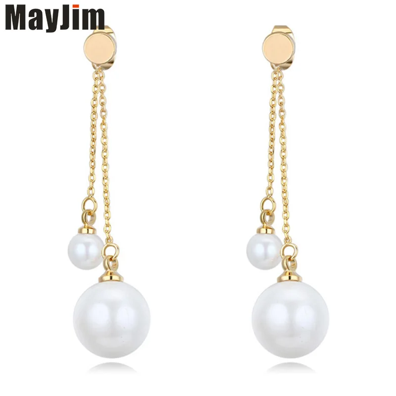 

MayJim boucle d'oreille femme 2018 High imitation pear Drop Earrings luxury fashion women Geometry Long Earrings Accessories