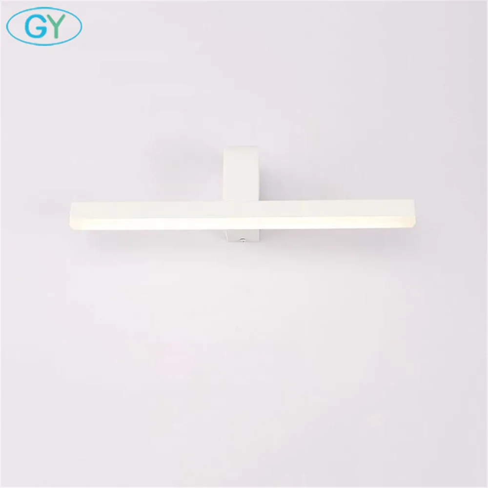 Современный светодиодный светильник для зеркала Ванная комната настенный светильник L40cm L50cm L60cm черный 220V 110V настенный туалетный светильник Ванная комната Водонепроницаемый лампа - Color: White