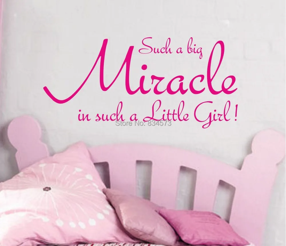 Miracle Baby Little Girl Nursery Quote Wall Art Sticker Decal DIY Home