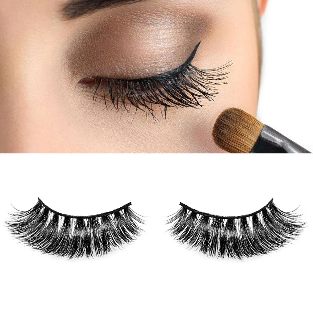 

1 Pair 3D Mink Natural Thick Curling False Fake Eyelashes Eye Lashes Makeup Extension Natural Faux Lashes Fluffy Strip Eyelashes