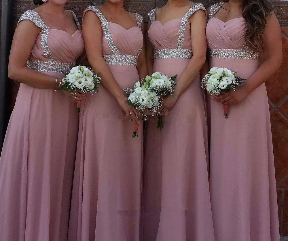 dusty pink maid of honor dress