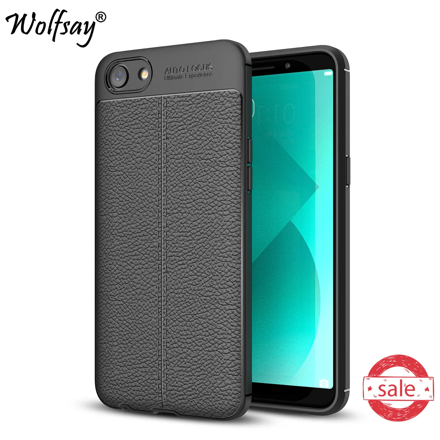 Phone Case OPPO A83 Cover Litchi Pattern Cases Soft TPU Wolfsay Case