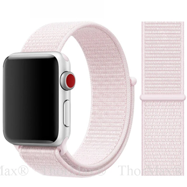 Нейлоновый ремешок для apple Watch band 5 4 3 iWatch band 42 мм 44 мм 40 мм apple wacth 4 3 2 аксессуары для браслетов Sport Loop correa - Цвет ремешка: 22-Pearl Pink