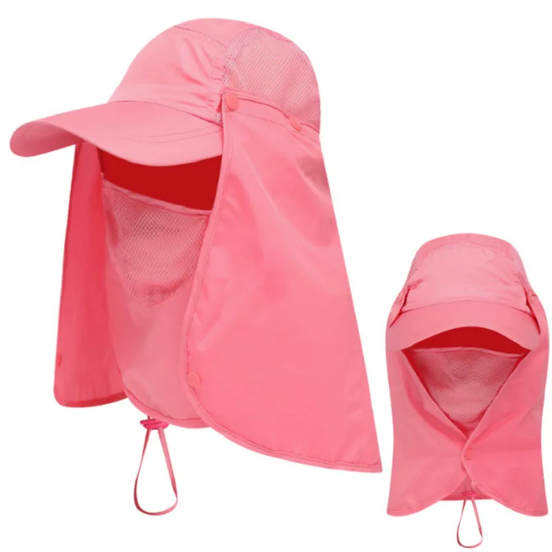 watermelon red Летняя Солнцезащитная шляпа из полиэстера для женщин и мужчин, шапка для садоводства, одноцветная, унисекс, Снэпбэк Панама, шапка для рыбалки - Цвет: watermelon red
