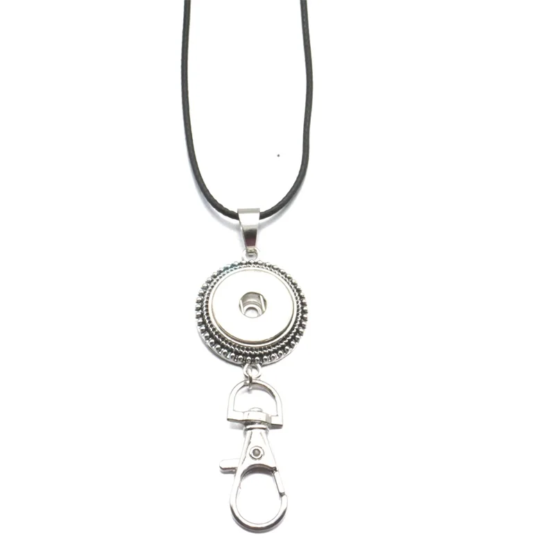 Винтаж Форма ожерелье с кнопкой металла 18 мм Кнопка брелок, цепочка для ключей шнурок для ключей кнопки подвесные женские украшения