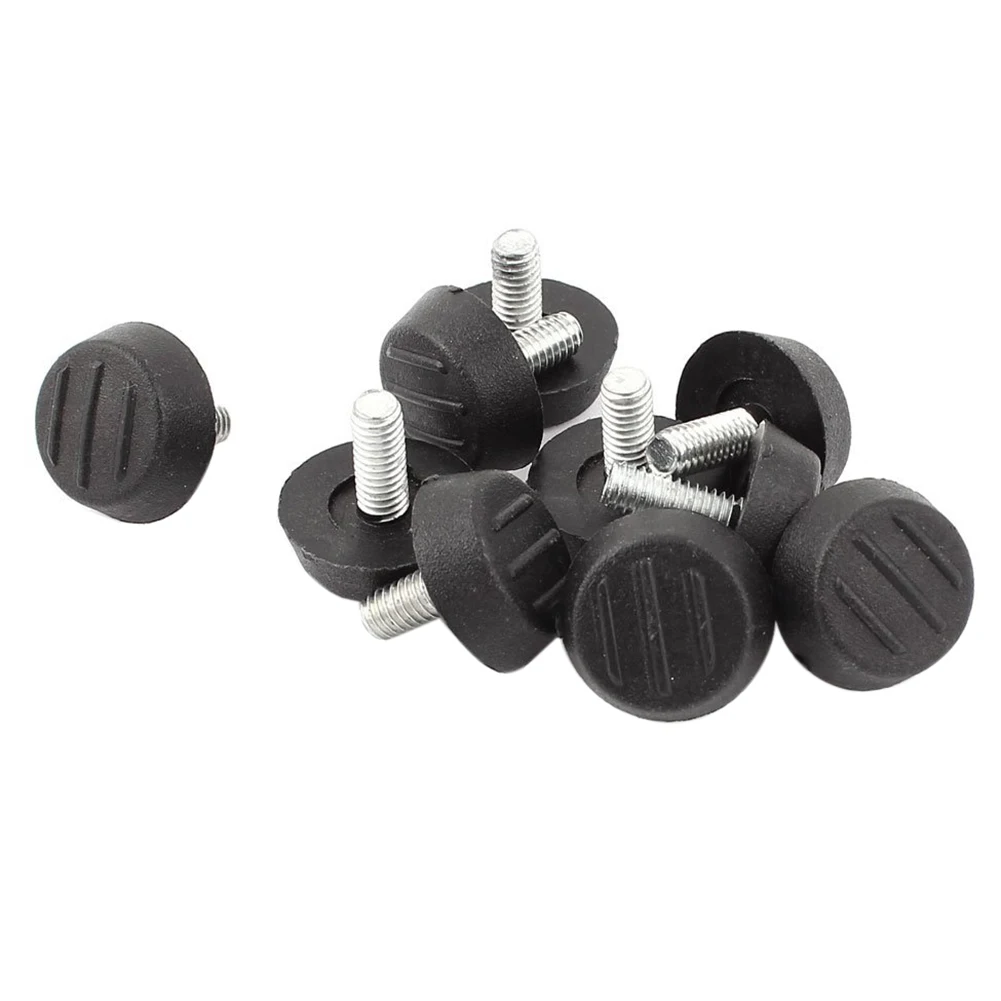 

10 PCS Furniture Non-slip Adjustable Screw on Leveling Foot M6 Thread