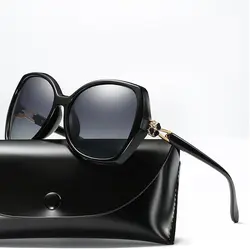 Роскошные Поляризованные Солнцезащитные очки женские прозрачные линзы очки Женские Модные оттенки дизайнерские очки винтажные вождения