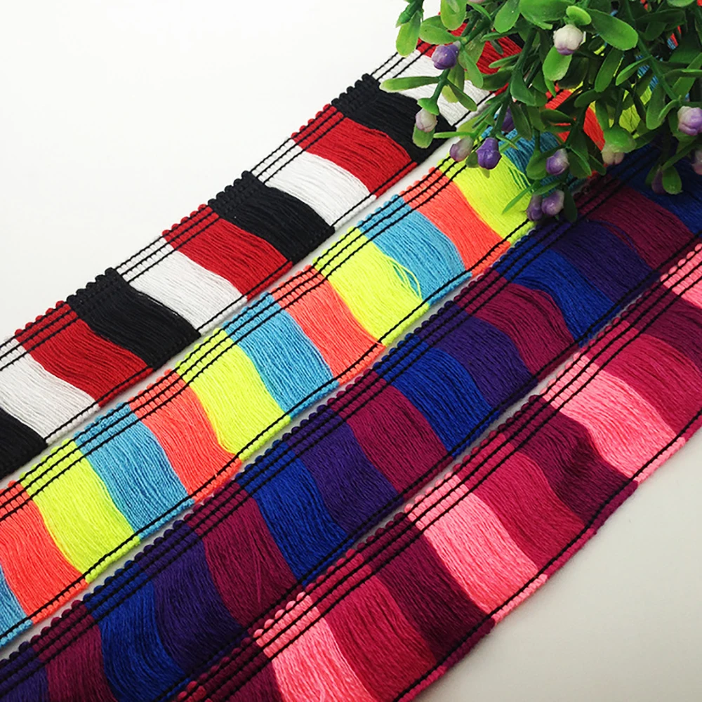 

Lychee Life DIY 5 Yards Colorful Tassel Lace Trim Polyester Lace Ribbon Handmade Sewing Dress Clothes Supplies Decor
