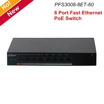 

Dahua 8 Port Fast Ethernet PoE Switch with 4 Port PoE for Security systems Transmission device PFS3008-8ET-60