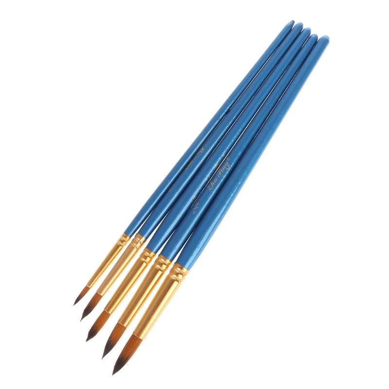

5Pcs Watercolor Gouache Paint Brushes Round Pointed Tip Nylon Hair Set Art Supplies Paint Brush Set Hot Brush
