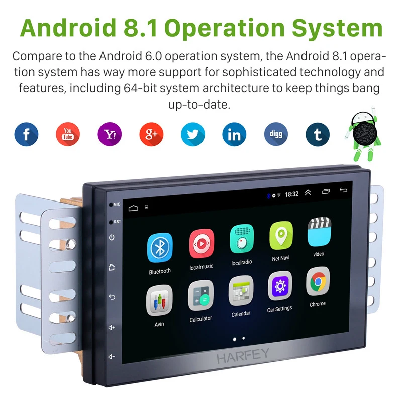 Harfey 7 &quotуниверсальное Радио HD 2Din для NISSAN TOYOTA KIA VW Hyundai Suzuki Honda Android 9 1 Wifi bluetooth