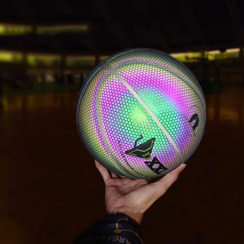 

Hot Selling Luminous Basketball Night Game Street PU Glowing Rainbow Light Children Training Tool