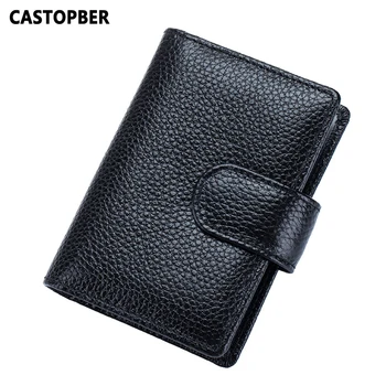 

Business Credit ID Card Holder Genuine Leather Man Cowhide Women's Card Case Causal Bag 18 Pages Designer High Quality Unisex