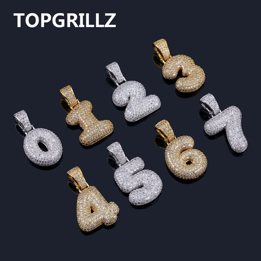 TOPGRILLZ Шарм в стиле хип хоп для мужчин и женщин 0 9 БУКВЕННОЕ наименование