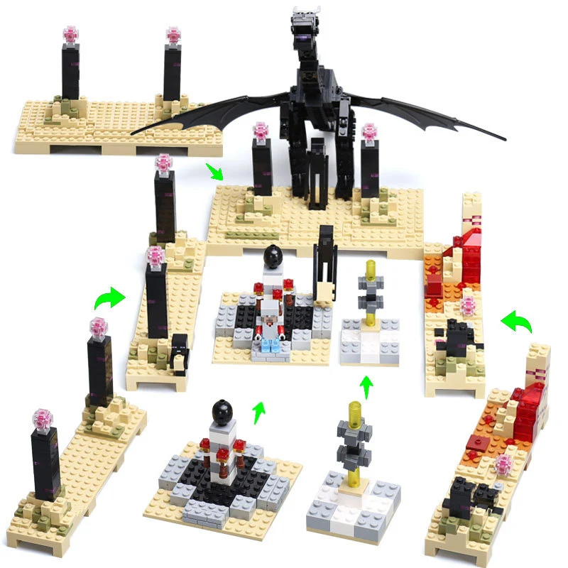 Minecrafted エンダードラゴン Leping で 634 個互換レゴ Minecrafte ビルディングブロックおもちゃ子供のため Assembly Toy Toys Forcompatible With Lego Aliexpress