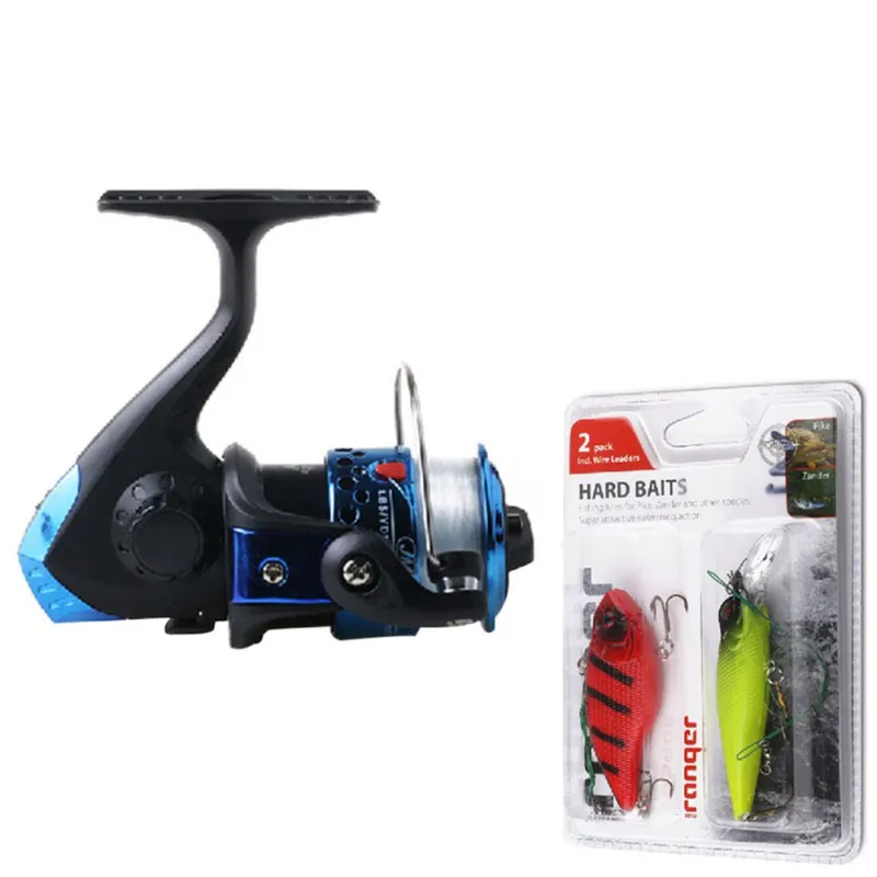 Fishing Lines Reel Sets 5.2:1 Spinning Fishing Reels + 40M #6 Fishing linesFishing Reel Crank Hook Set Light Smooth Casting