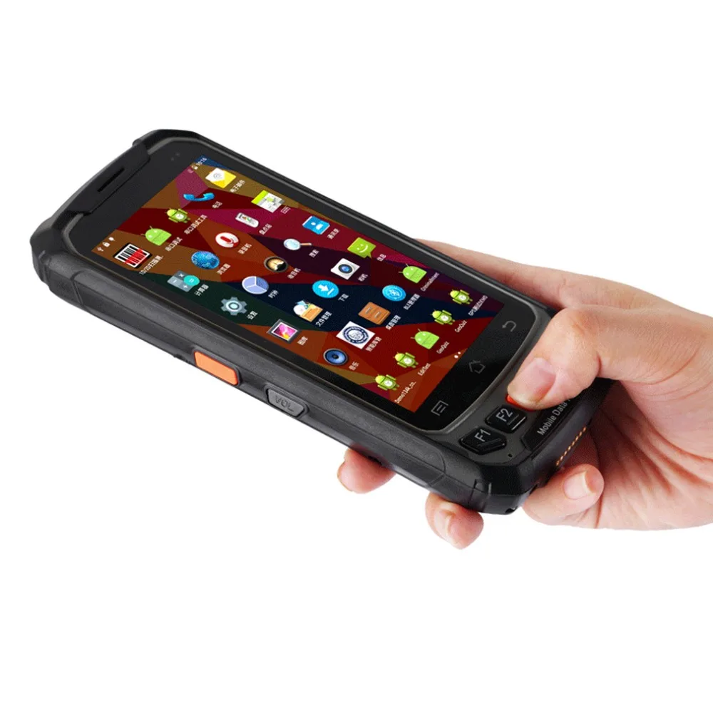 2D лазерный сканер штрих-кода Android 7,0 4G Lte ручной сборщик данных КПК терминал считыватель отпечатков пальцев водонепроницаемый