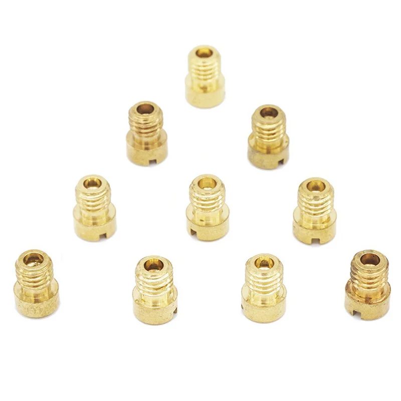 

10Pcs Carburetor Injectors Nozzle Main Jet for PWK Keihin OKO CVK Carburetor 100 105 108 110 115 120 125 130 135 Car Accessories