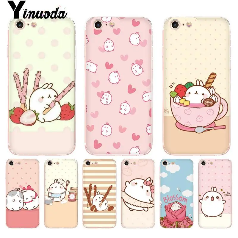 

Yinuoda For iphone 7 6 X Case Cutest Kawaii Box Potatoes and Rabbits Molang Phone case for iPhone 8 7 6 6S Plus X 5 5S SE XS XR