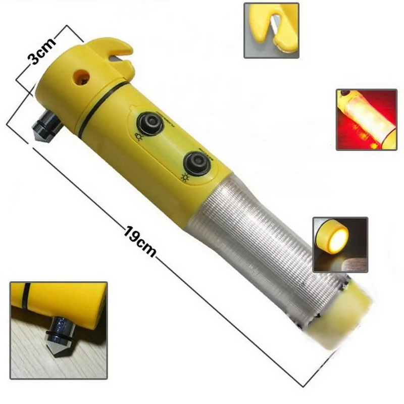 

Safety hammer Hot sale 4 in 1 Multi functional help tool Car Emergency Hammer with LED Flashlight for Auto used