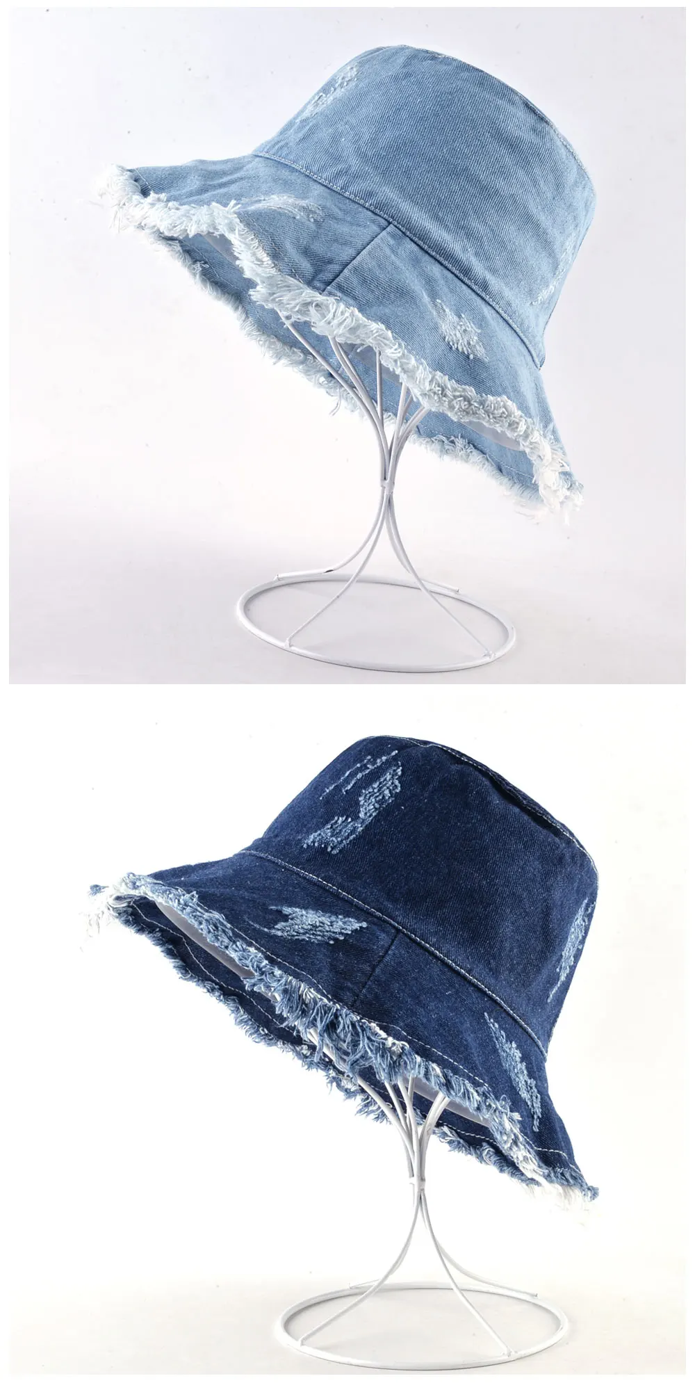 Шляпа женская летняя летние шляпы от солнца для женщин шляпа рыбака Женские промывают деним джинсавая шляпа дамы широкие полями кисточкой пляжные кепки хлопок кости