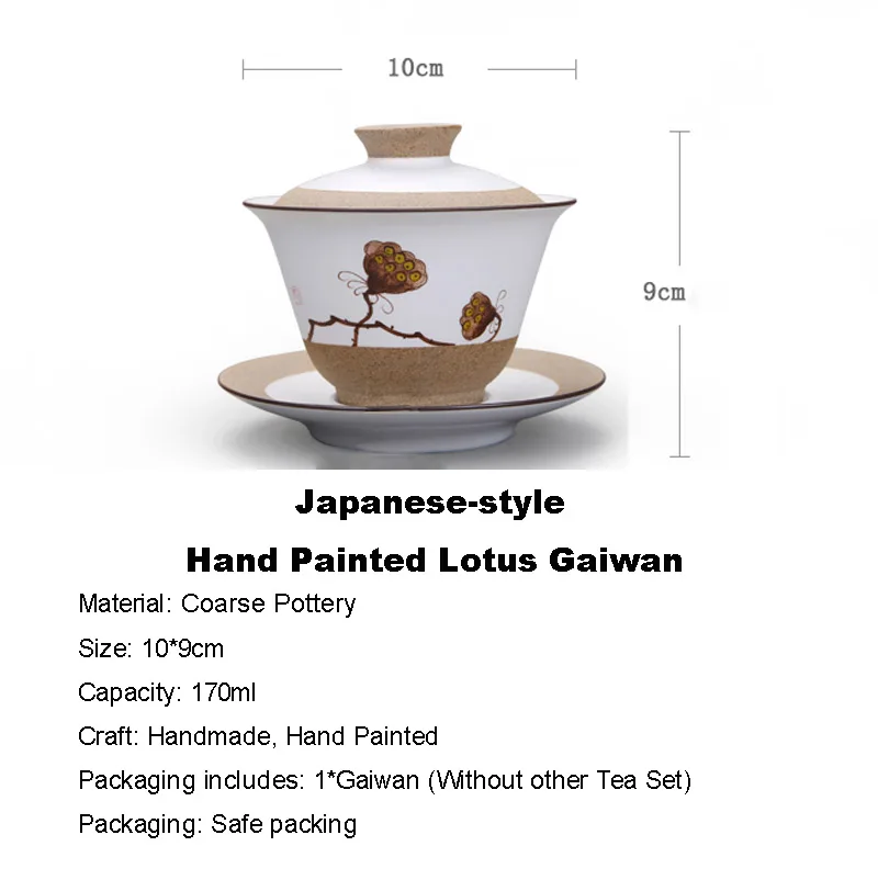 170 ml Цзиндэчжэнь Gaiwan расписанный вручную керамический Чай миска с крышкой набор