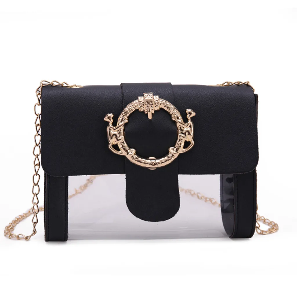 

30#2019 Fashion New High Quality Women's Designer Handbag Cute Transparent Jelly Zipper Shoulder Bag Messenger Bag