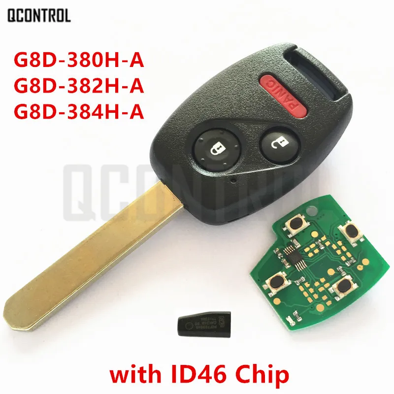 

QCONTROL Car Remote Key DIY for Honda for Accord Element CR-V FIT HR-V City Odyssey Civic 2+1 Buttons with ID46