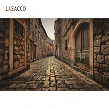 Laeacco Old Town Brick Wall Photographic Backdrops Customized Vintage Portrait Photography Backgrounds Photocall Photo Studio