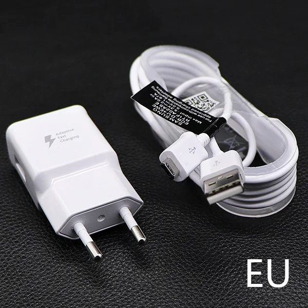 

100PCS/Lot 100% Original Fast Charger Adaptive Quick Charge 2A with 1.5M Micro USB Cable wall charger For Samsung S6 edge Note 5