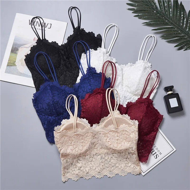 

Women Lace Floral Bralette Bra Sexy Lingerie Lace Bra Crop Tops Camis Female Top