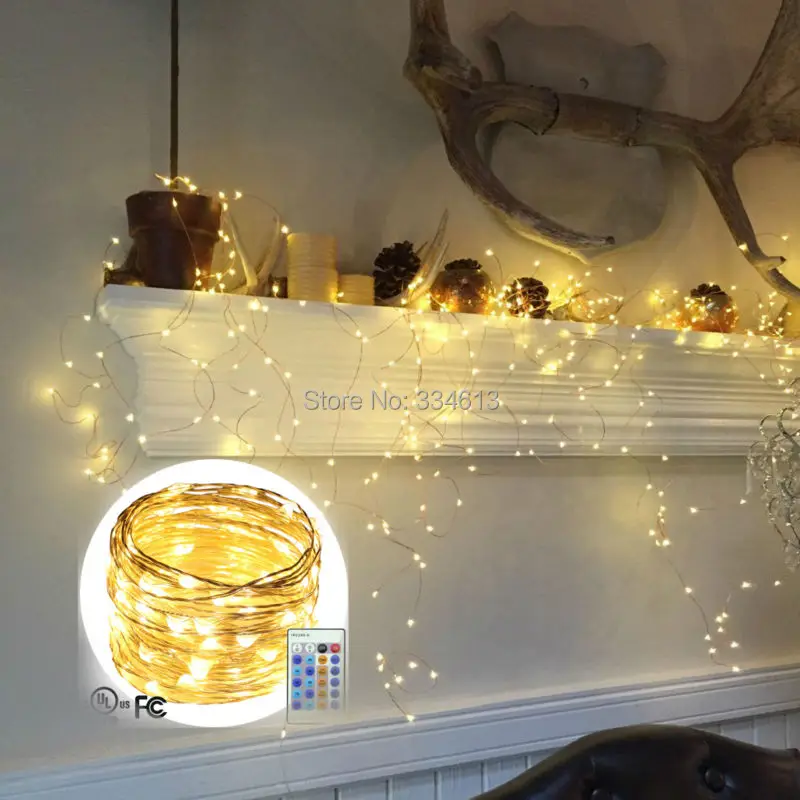 Гирлянда желтая с регулируемой яркостью 10 м 100 светодиодов|10m 100led|light christmasfairy lights |