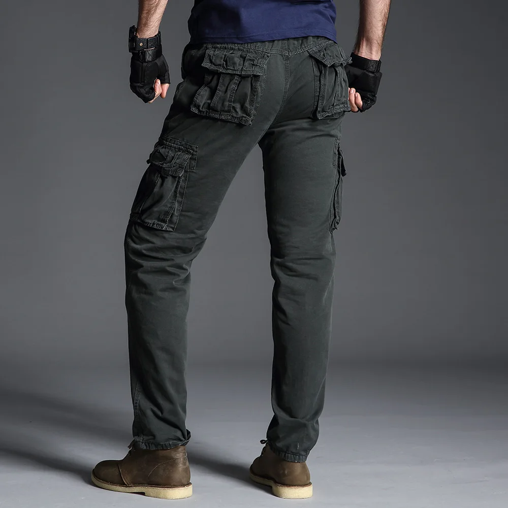 2019 Spring Fashions Men's Cargo Pants Casual Loose Multi Pocket Military Pants Long Trousers for Men Joggers Plus Size 29-40