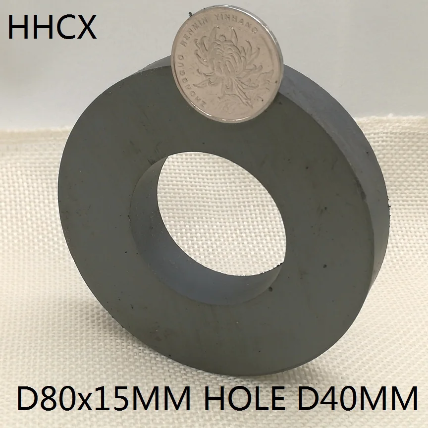1 шт./лот Y30 Кольцо Ферритовый магнит 80*15 мм отверстие 40 мм постоянный магнит 80 мм x 15 мм черный круглый динамик магнит 80X15 мм