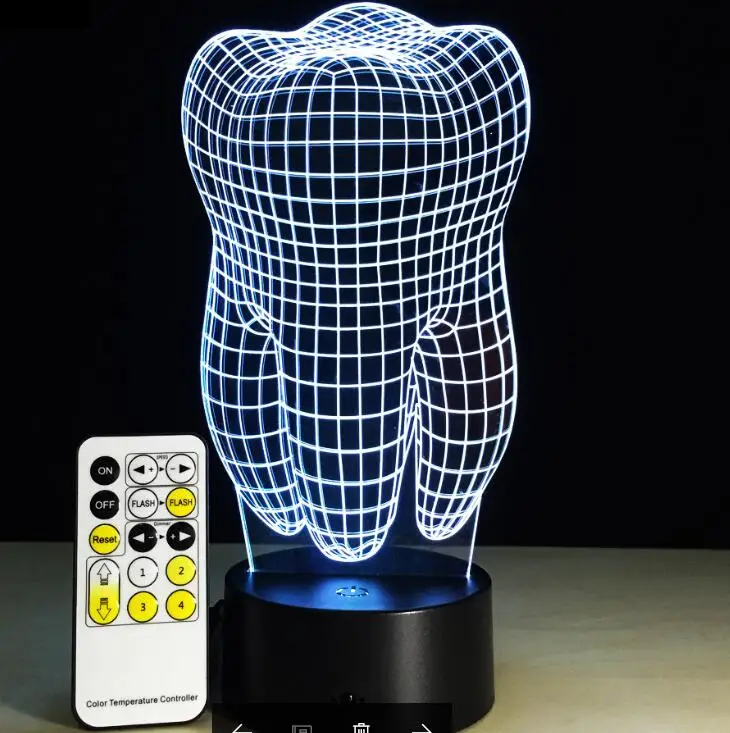 Пульт дистанционного управления 3D визуальная Иллюзия свет 7 цветов Дети Спящая атмосфера светлый цветной светодиод лампа игрушка празднования дня рождения подарок - Испускаемый цвет: Remote Lamp 1