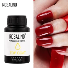 ROSALIND верхнее покрытие, 30 мл, высокое качество, грунтовка для ногтей, дизайн ногтей, УФ светодиодный гель-лаки, отмачиваются, дизайн маникюра, Гель-лак для ногтей