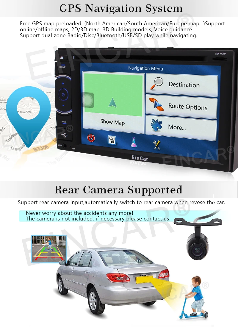 Top 2 Din Car Stereo with A7 Android 5.1 Bluetooth GPS Navigation Car Deck Head Unit USB/SD Multi-media Capacitive screen SWC Backup 8 Top 2 Din Car Stereo with A7 Android 5.1 Bluetooth GPS Navigation Car Deck Head Unit USB/SD Multi-media Capacitive screen SWC Backup 8