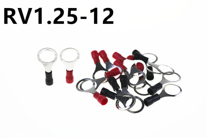 50 шт./100 шт. в лоте RV1.25-12 Красный 22-16 AWG 0 5-1.5mm2 изоляцим кольцом терминал